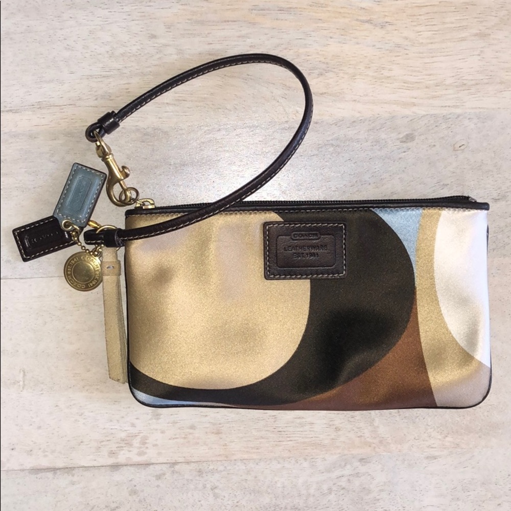 Coach | Signature satin wristlet purse